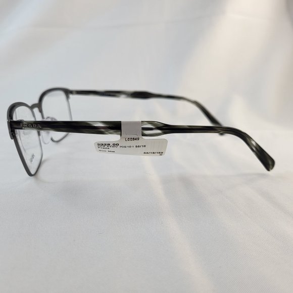 Prada PR 54TV Rx-able Men's Eyeglasses Matte Gunmetal Made in Italy NWT - Picture 4 of 6